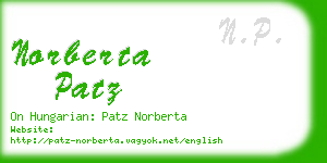 norberta patz business card